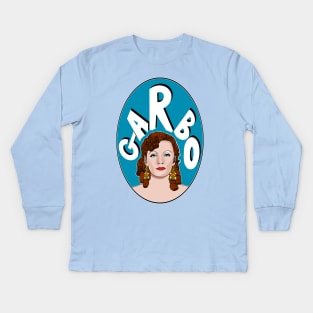 Greta Garbo Old Hollywood Icon Kids Long Sleeve T-Shirt